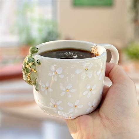 Turtle Pattern Ceramic Tea Mug